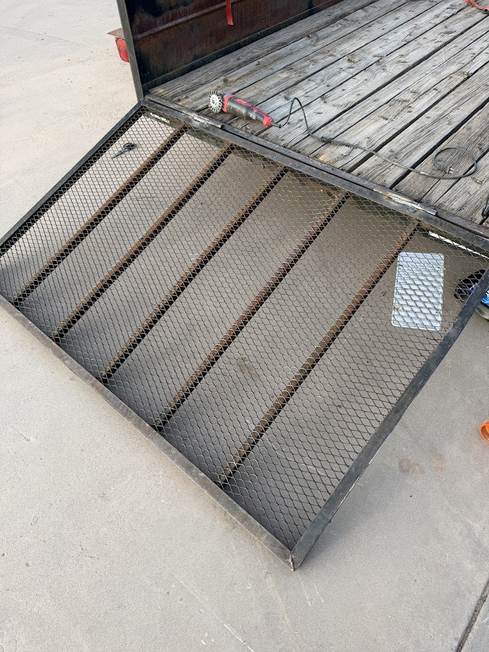 Custom expanded metal trailer ramp fabrication